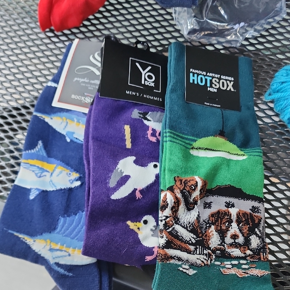 Yo Sox and Hot Sox Men's Artistic Socks Trio